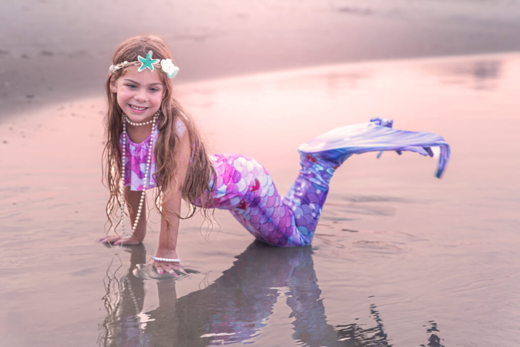 obx family beach photography and weddings mary ks photography obxgirl dressed as a mermaid on beach in corolla obx