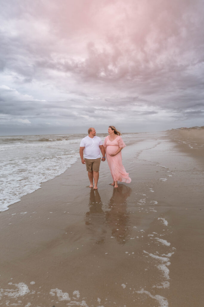obx family beach photography and weddings mary ks photography obxmaternity photos couple walking on beach obx